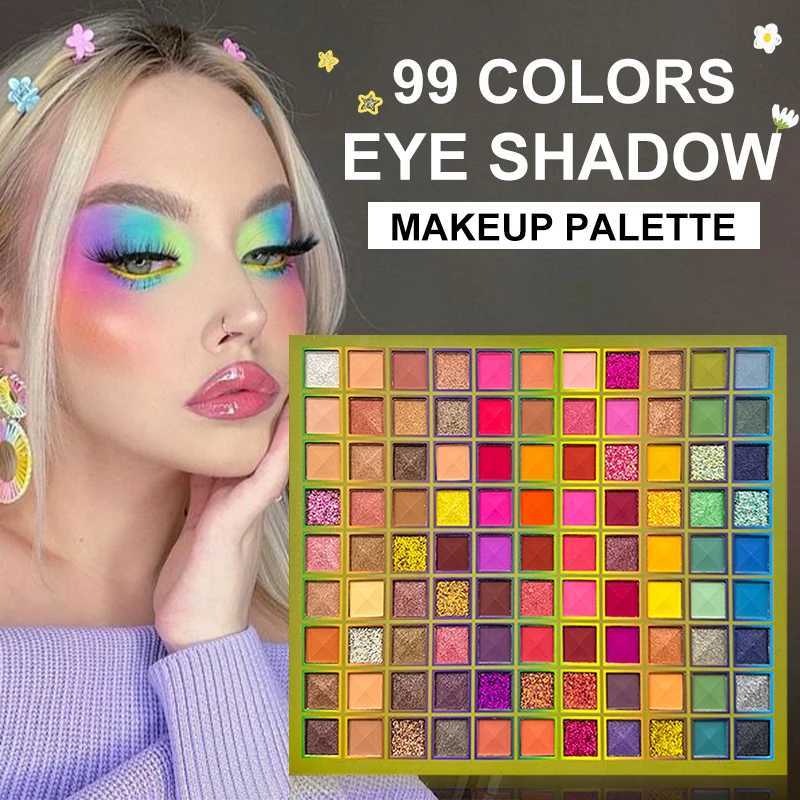99 Color Eyeshadow lescent matte Glitter Eyeshadow Palette Multichrome waterproof eye cosmetics smudge-proof long-lasting maXJ241230