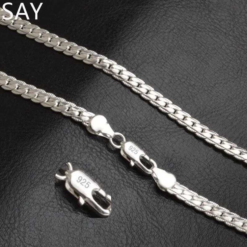 New 925 sterling silver charm necklace 16-24 inch chain high-quality mens fashion wedding engagement jewelry W241230