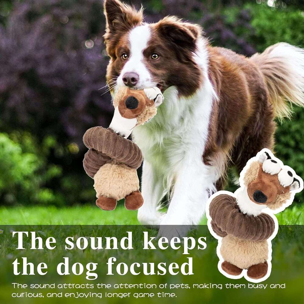 DHPET Plush Dog Toy Squeaky Cute Stuffed Animal Toy for Small Medium Dogs Teething Chew Toy for Puppy Interactive Playmate Reduces Anxiety Durable