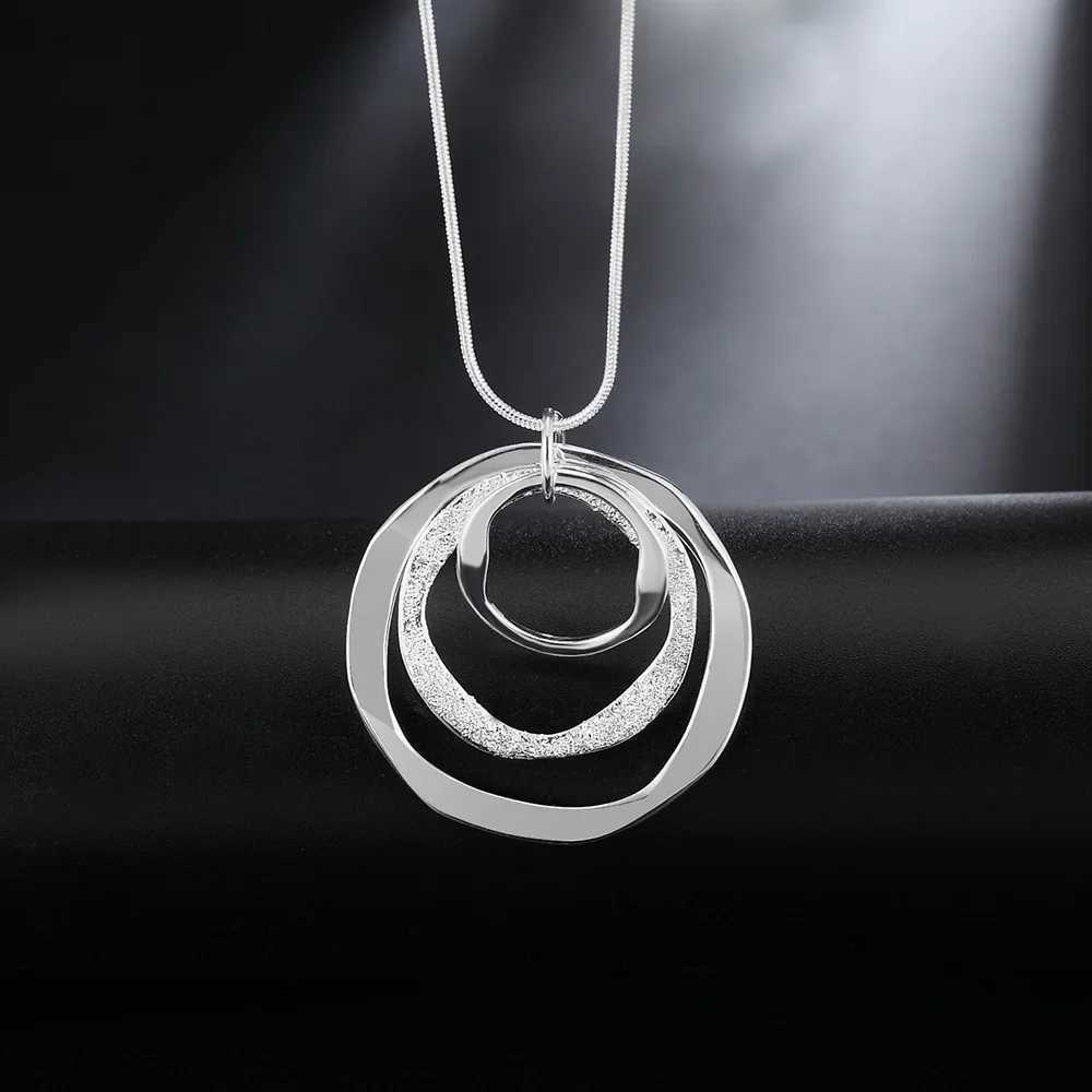 Charms Nobel 925 sterling silver Bohemian three circle pendant necklace for womens fashion weddings jewelry parties Christmas gifts W241230
