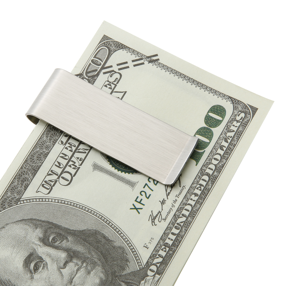 Mini Ready Money Folder Stainless Steel ID Card Pocket Holder Anti-lost Bifold Money Clamps Durable Simple for Outdoor Travel