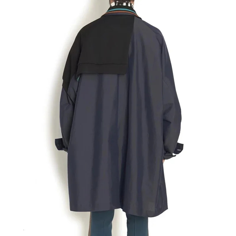 22Aw KOLOR New Arrival Black And Green Two-Color Japan Embroidery Men's Windbreaker Coat Single Breasted Navy Loose Jacket