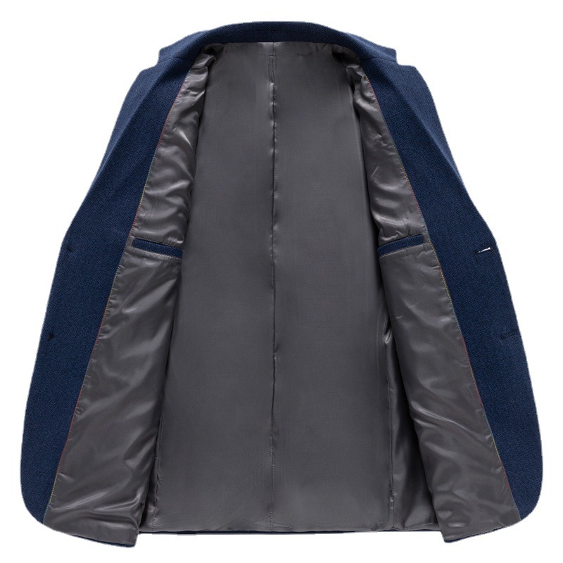 3688 Middle-Aged Autumn Wool Blend Suit Coat Stylish Woolen Jacket for Gentlemen