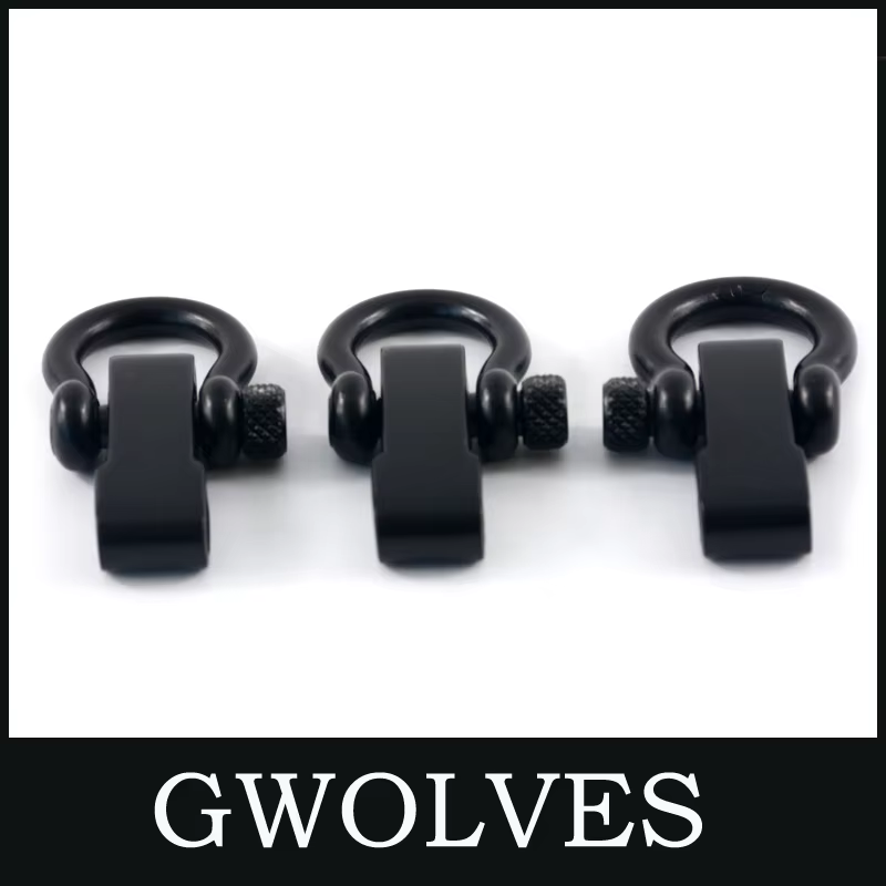 5mm black stainless steel paracord bow shackle with screw pin