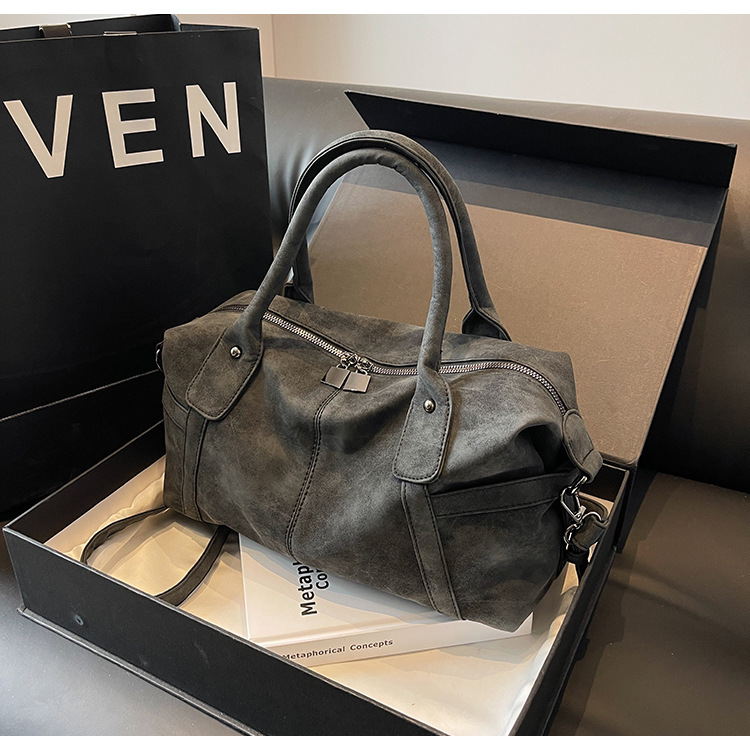 High quality Korean version large capacity women's 2024 new fashionable frosted tote bag travel commuting handbag