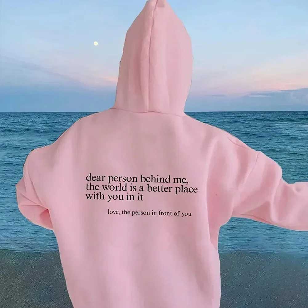 Deer Person Behind Me slogan hooded sweatshirt for women _ Mens aesthetic graphic fun hooded sweatshirt unisex autumn Harajuku Pulleys sweatshirt W241