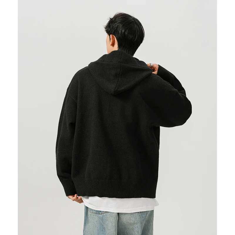 950G thick short sleeved mens streetwear loose casual retro floral knit hooded sweatshirt autumn mens hooded sweatshirt W241230