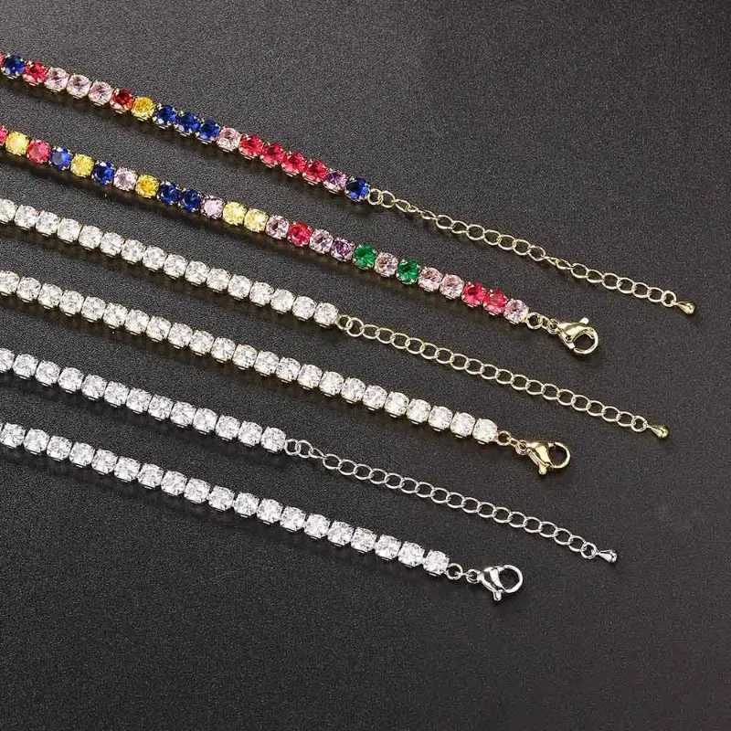 Luxury sexy necklace tennis chain necklace suitable for women cubic zirconia crystal short hip-hop necklace decorative jewelry W241230