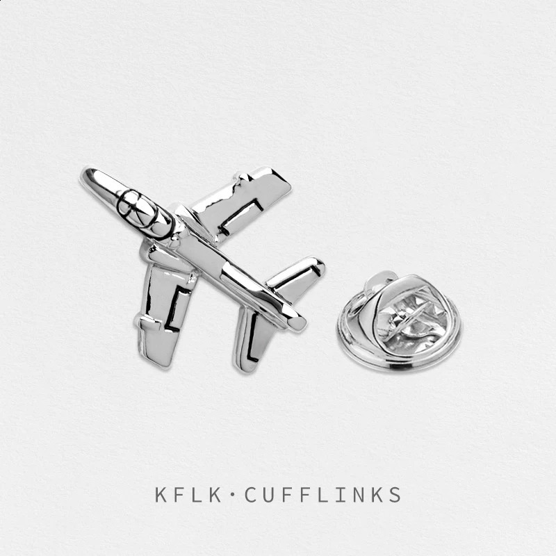 KFLK Fashion Brooch Pins Exquisite Airplane Brooches For Women Mens Costumes Badge Brooch Jewelry Wholesale 241230