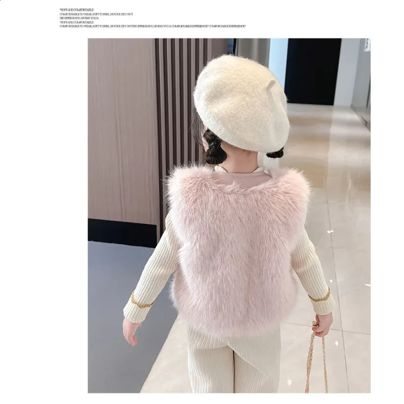 Childrens Vests faux Fur Vest for Children To Wear Warm Outer Toddler Vest Toddler Girl Winter Clothes 241230