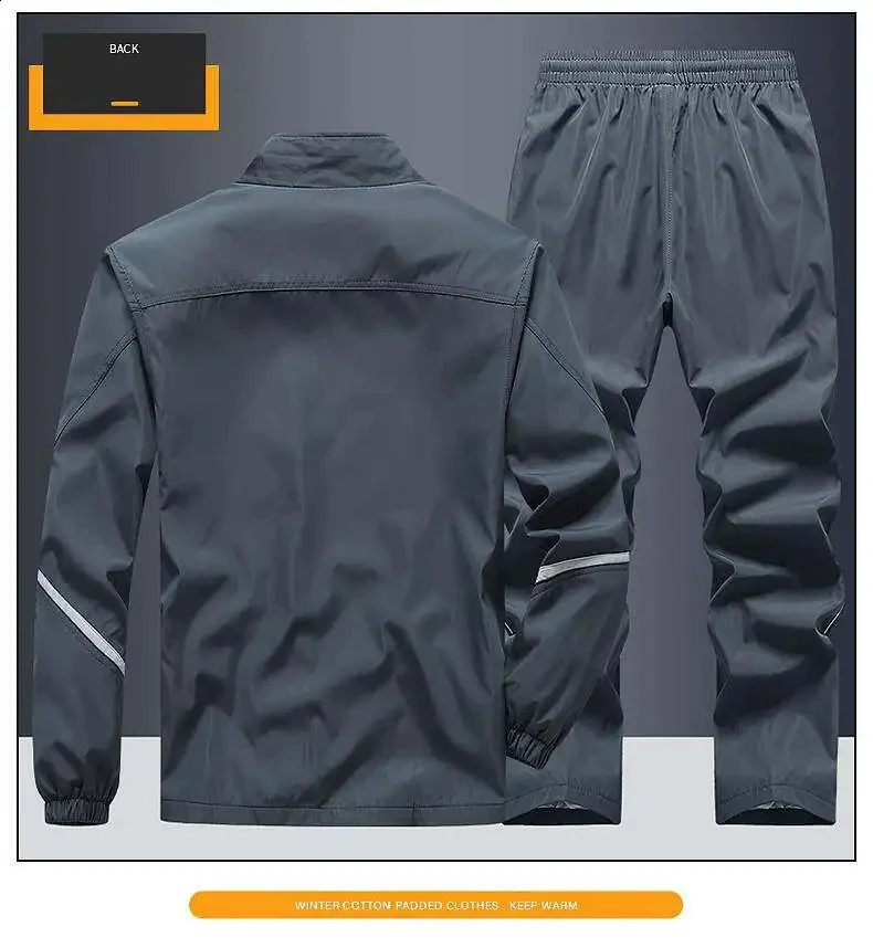 2024 Spring Autumn For Men Set Two Piece Black Casual Tracksuit Hip Hop Streetwear Running Sport Outdoor Fashion Clothes 241223