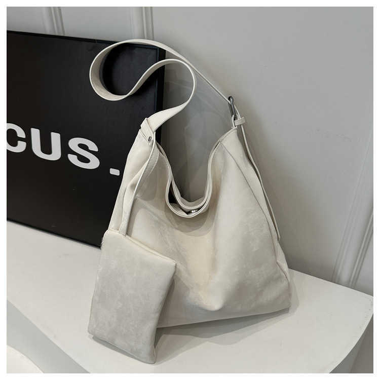 Fashionable two-piece temperament new minimalist large capacity commuting casual Korean style underarm shoulder tote bag 241230