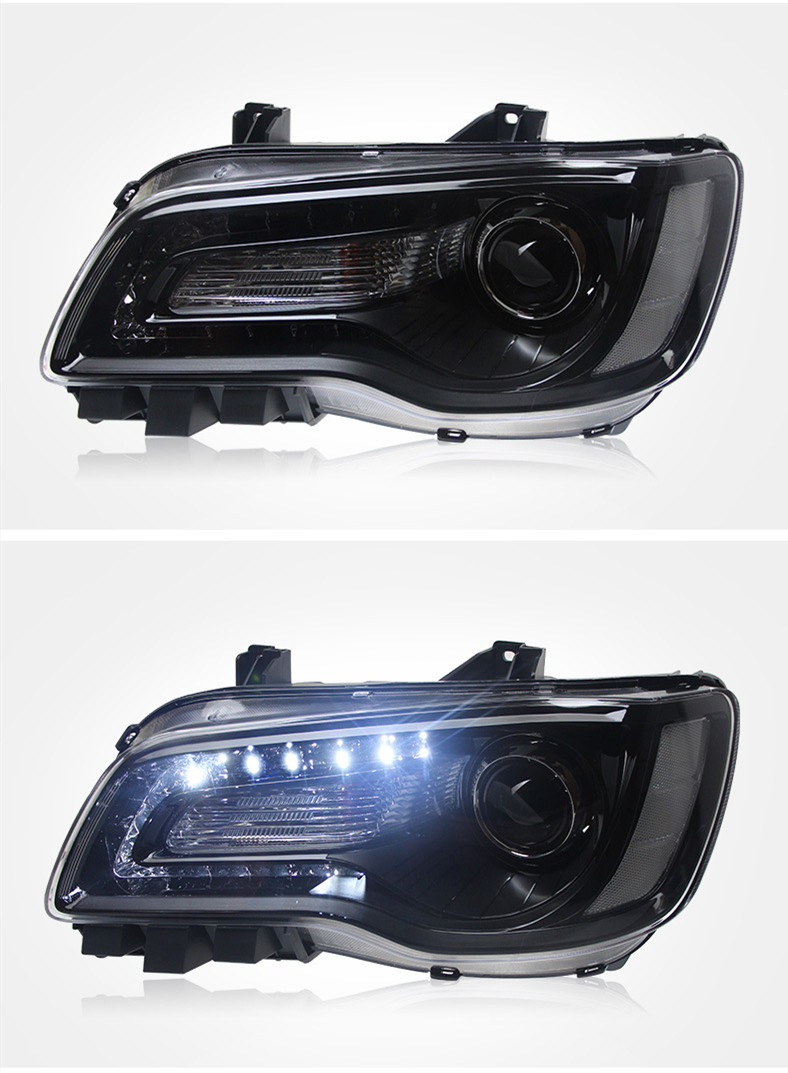 Headlights For Chrysler 300C 20 11-20 17 LED Daytime Lights Front Lamp Dual Beam Lens LED Headlight