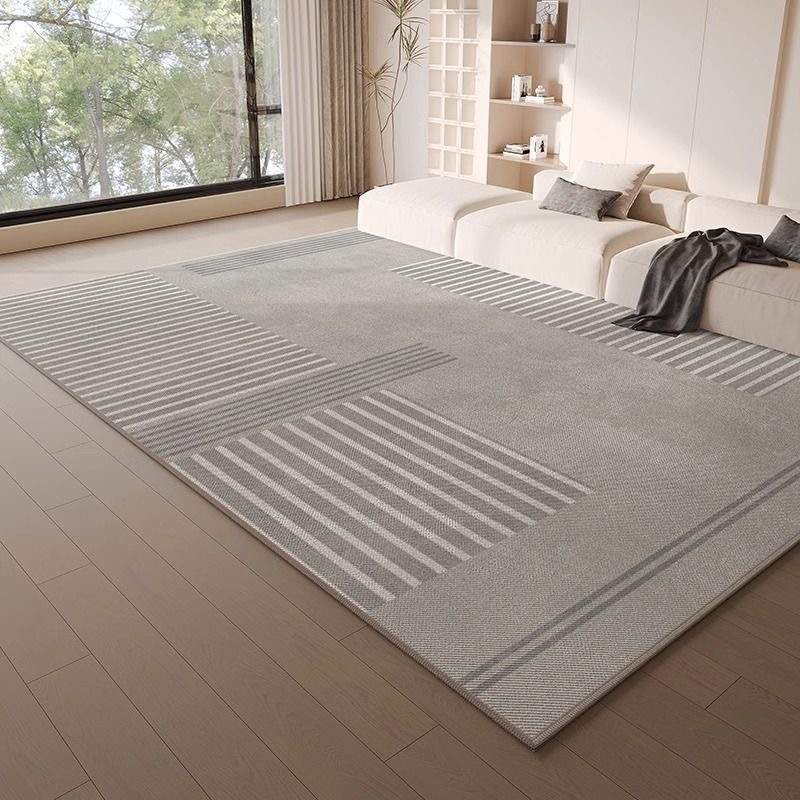 4571-389.-53.8-GZX-Minimalist Solid Color Carpet Living Room Sofa Large Area Decorative Rug Bedroom Lines Polyester Thickened Furry Home Floor Mats
