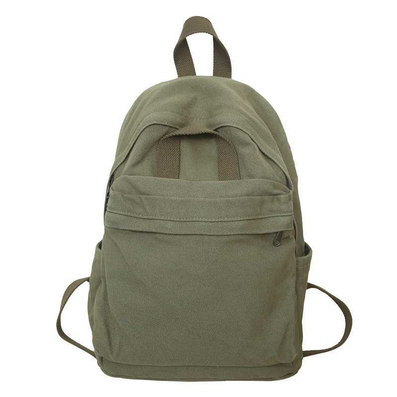 Washed canvas backpack for men and women, large capacity college student backpack for women, trendy brand street travel backpack 241230