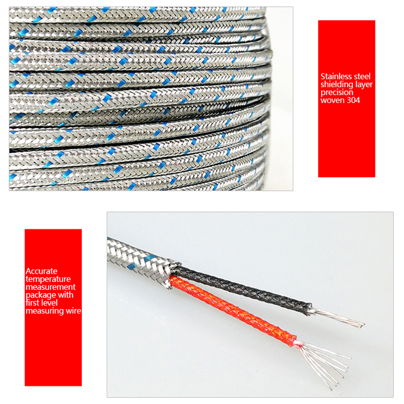 Wholesale K-Type M6 Probe With Dwe74 Spring Multi Strand Precision Screw Thermocouple E-Type Temperature Sensor