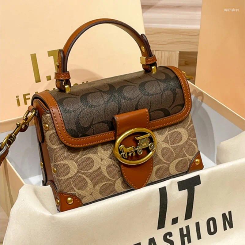 Shoulder Bags Minimalist And Fashionable Small Handbag Contrasting Color Women's Bag High-end Carriage Crossbody Portable Box