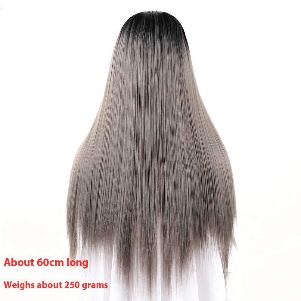 Lace Front Wig Cover T Shape Front Long Straight Hair T-Shaped Front Wig Synthetic Lace Headband Kq2 Kq2