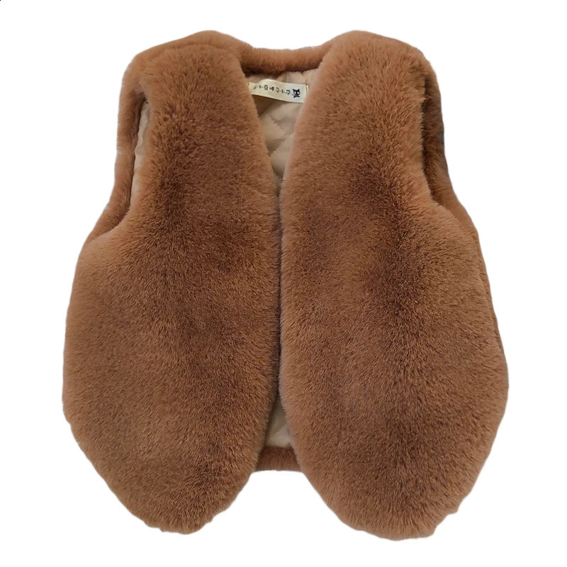 Baby Girls Faux Fur Vest Children Kids Warm Outfits WaistCoat Tollder Jacket Coat Clothes Outerwear Clothing 241230