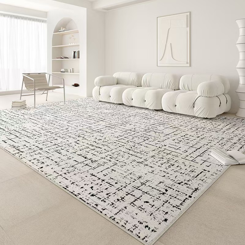 4675-56.6-GZX-Minimalist Solid Color Carpet Living Room Sofa Large Area Decorative Rug Bedroom Lines Polyester Thickened Furry Home Floor Mats