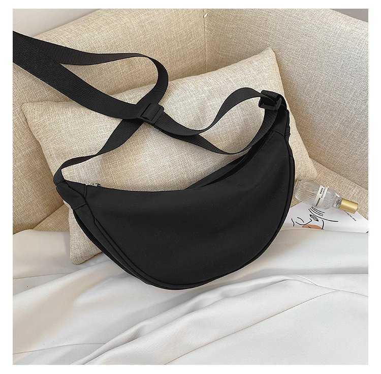 Nylon Crossbody Bag for Women 2024 New Trendy Dumpling Bag, Lightweight Small Shoulder Bag, Armpit Bag, Simple Single Shoulder Canvas Bag