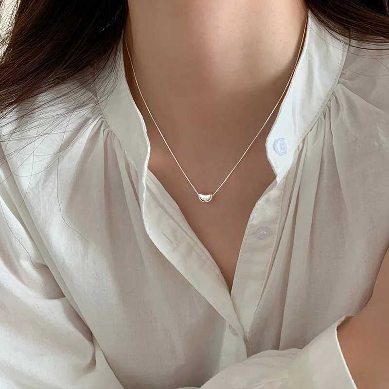 925 sterling silver geometric necklace simple style charm pendant necklace Birtay party gift exquisite jewelry for women W241230