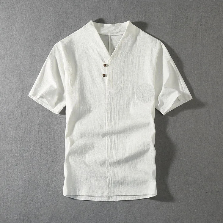 Mens Clothing Large Size Home Husband Summer Suit Linen tshirt Fashion Male Set Chinese Style 8XL 9XL plus Two Pieces 241223