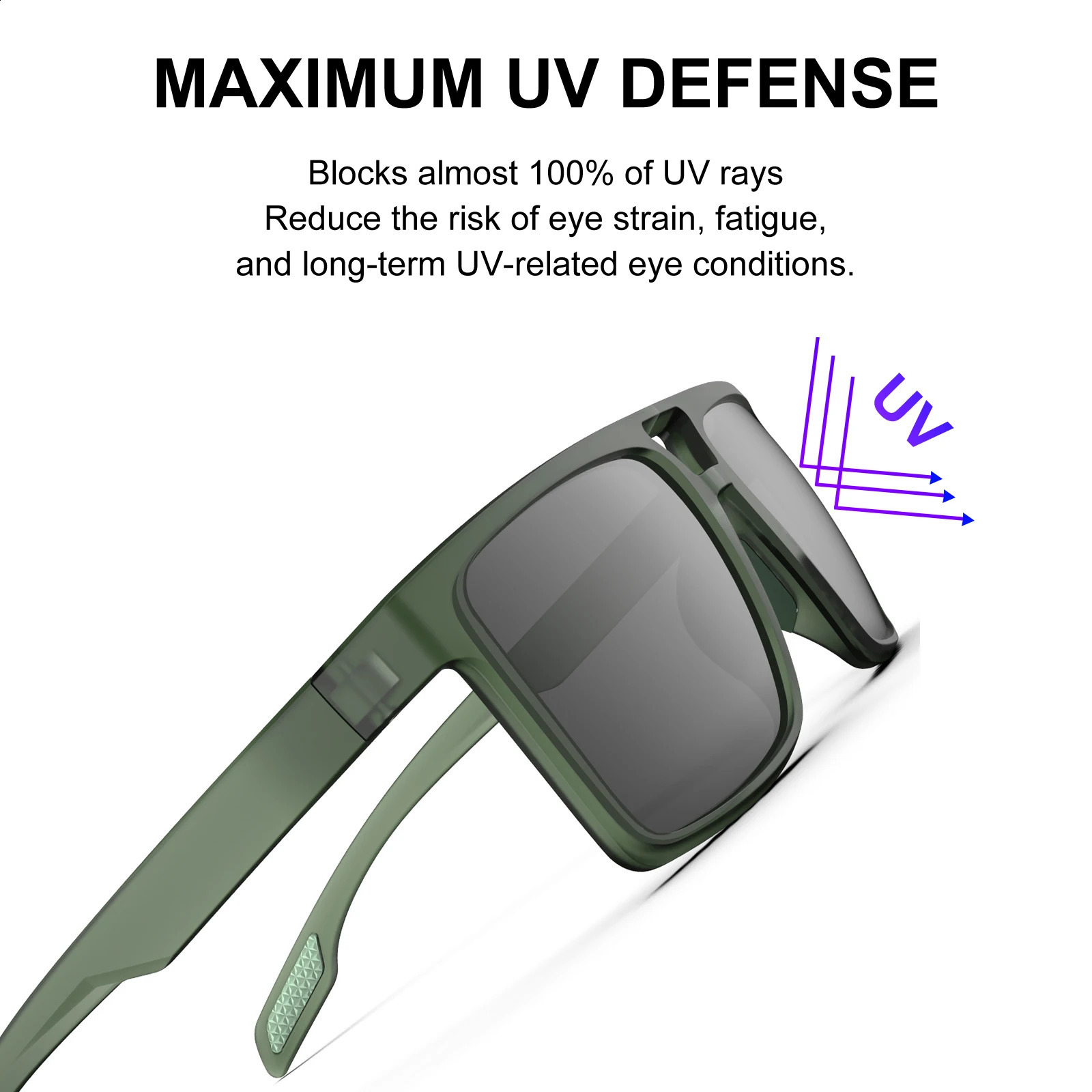 Suukaa HD Polarized Glasses for Men and Women Outdoor UV Protection Classic Fishing Cycling Driving Uv400 Sunglasses 241230