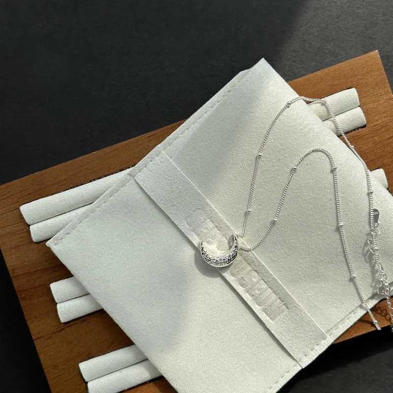 New 925 sterling silver geometric sparkling moon pendant necklace engagement exquisite jewelry W241230