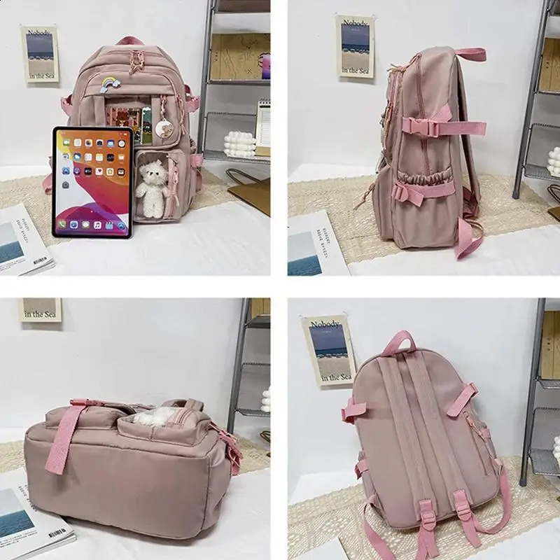 Girls Backpack Cute School Bags For Student Teens Girls Pockets Women Laptop Backpack Harajuku 241230
