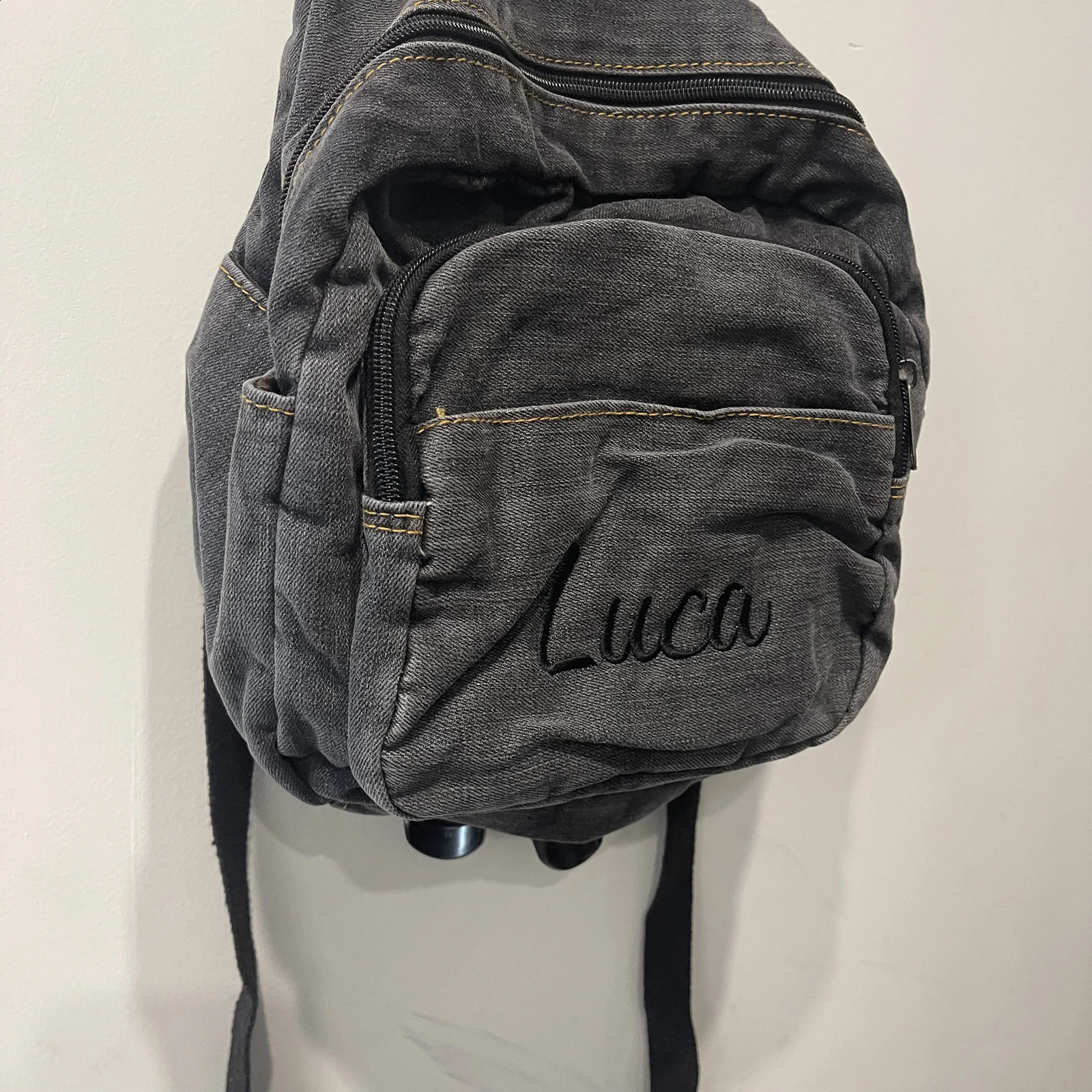 Washable Cowboy Canvas Backpack Customized Embroidered Name College Student backpack Personalized Boys and Girls Backpack 241230