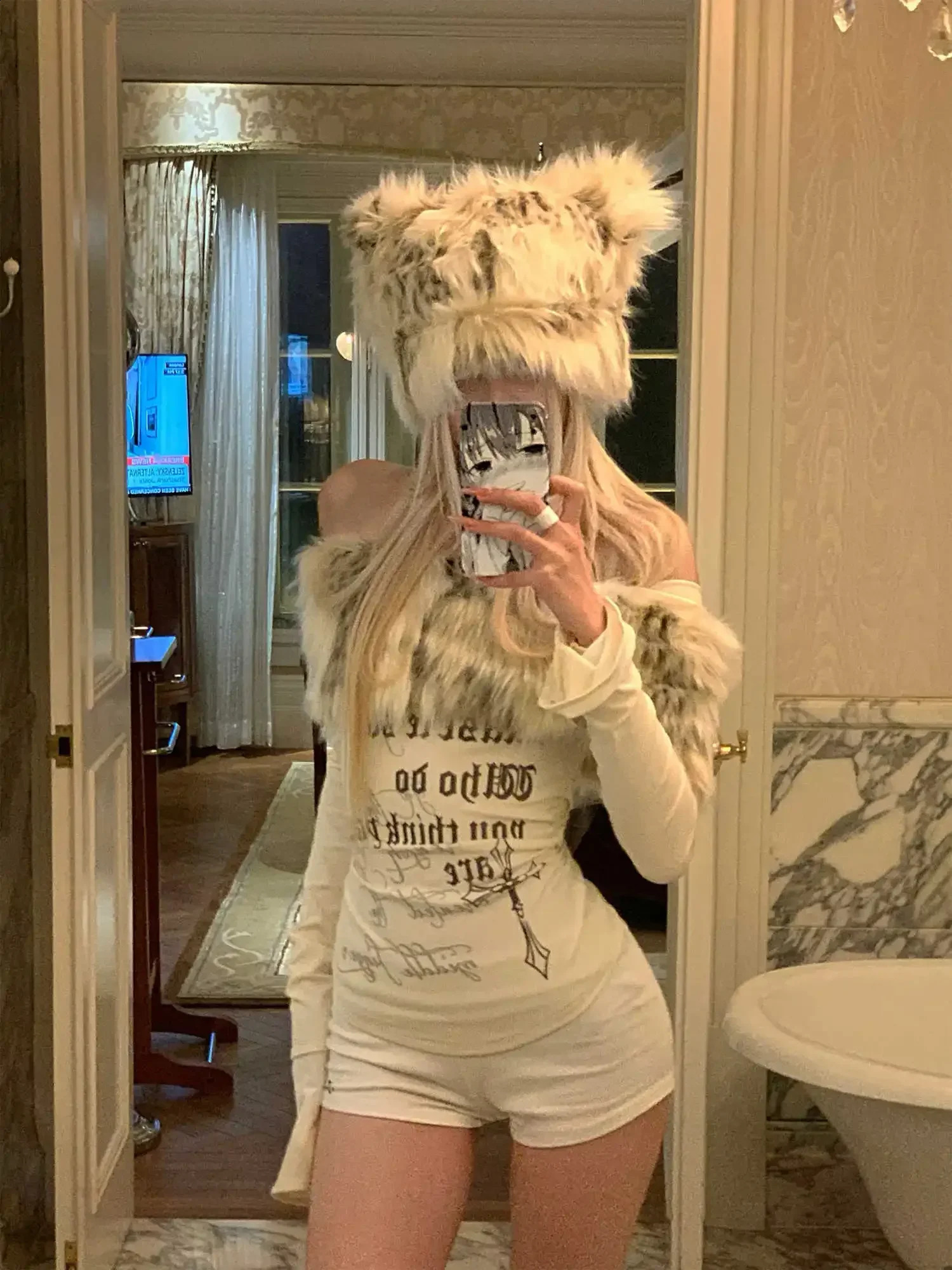 Gyaru Korean Fashion Clothing Autumn and Winter Womens Shoujo Y2k Coquette T-Shirt Slant Neck T-Shirt Long Sleeve Cropped Top 241224