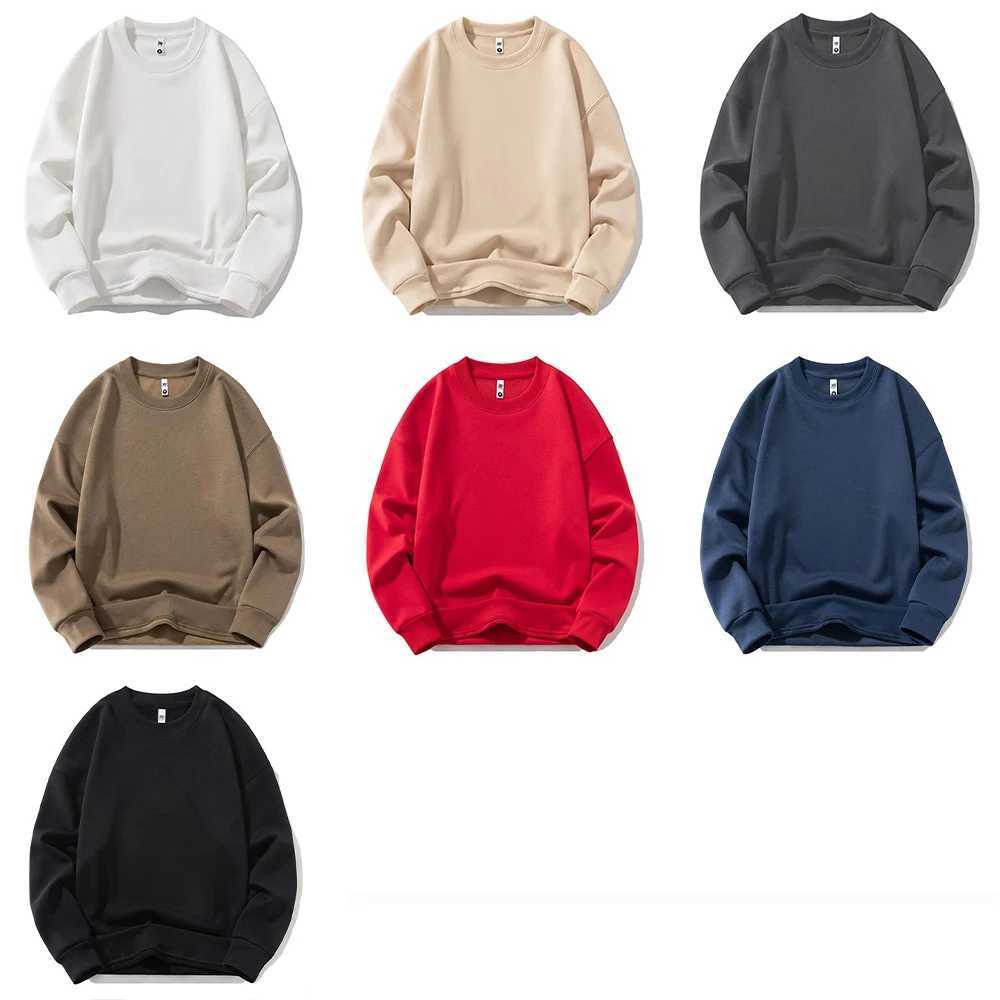 Winter Heavy Weight Warm Fleece Sweatshirts Men High Quality Luxury Crewneck Sweatshirts Hoodies For Men Sudaderas Sin Capucha W241230