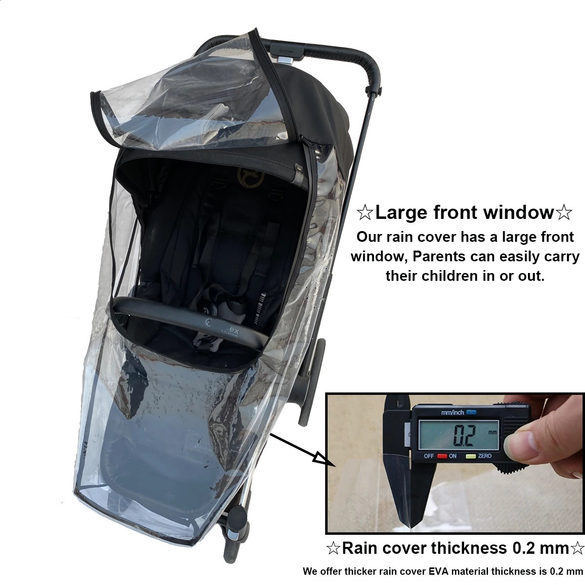 Stroller Rain Cover Compatible With Cybex Priam Mios Balios Stroller Stroller Accessory Wind Cover Transparent EVA Weather 241230