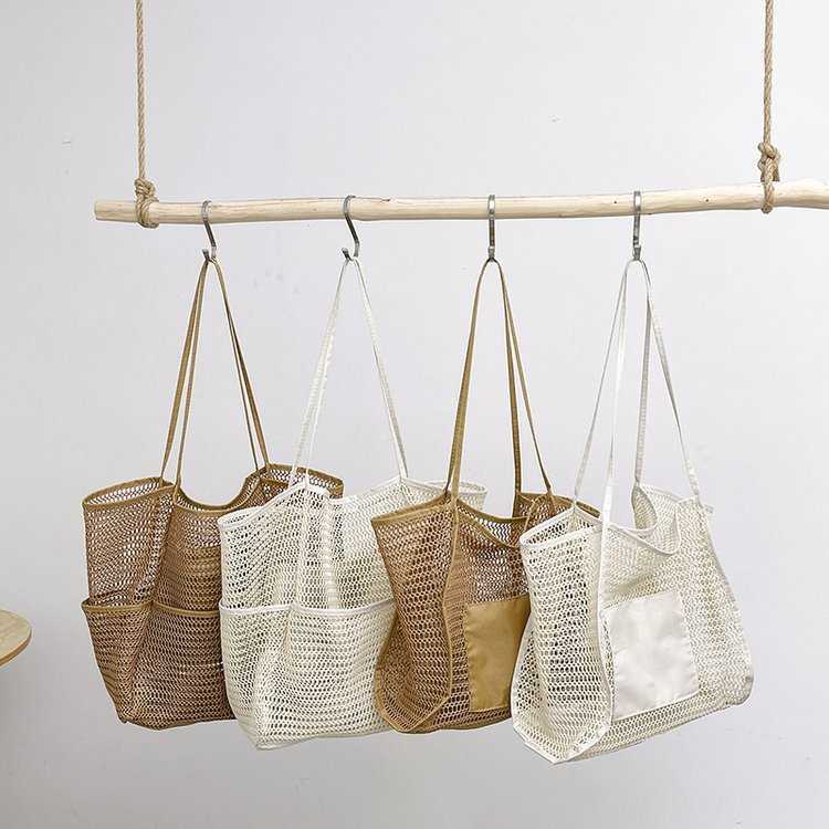 Women's One Shoulder Crossbody Straw Woven Bag, Women's Beach Bag, New Women's Tote Bag, Large Capacity Hollowed Out Handbag