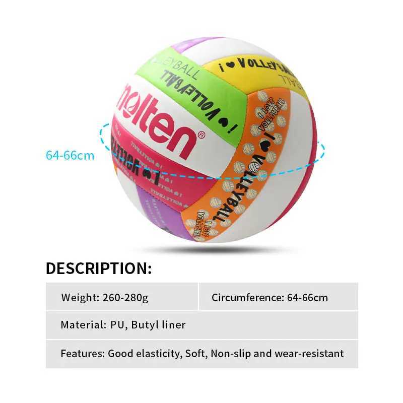 Newest Molten Volleyball Standard Size 5 PU Material Soft Touch High Quality Indoor Outdoor Sports Competition Training BallsXJ241230