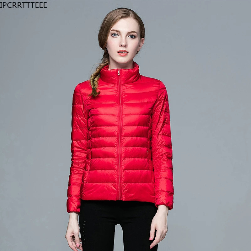 90% White Duck Down Jacket Women Autumn Winter Coat Thin Ultra Light Slim Warm Jacket Windproof Down Coat 241228