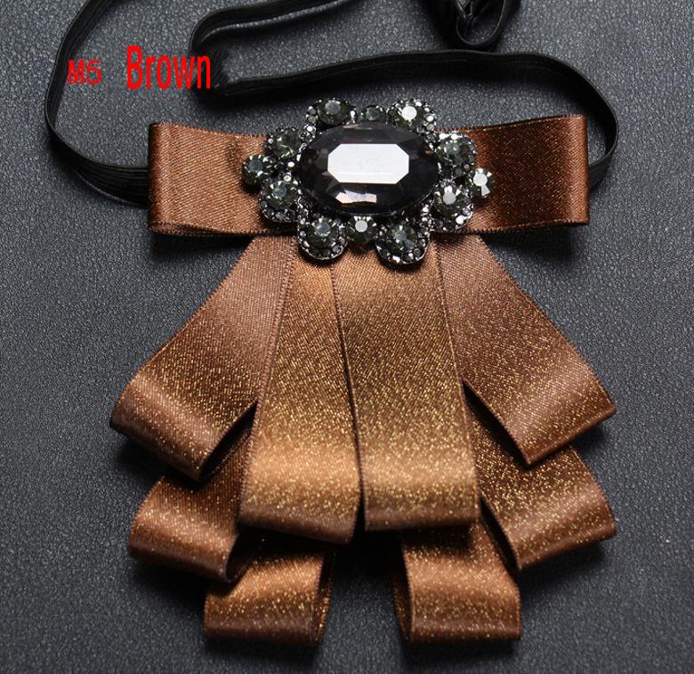 9 Color Formal Men Ribbon Double-Layer Collar Flower With Crystal Decoration Man Wedding Groom Ribbon Bow Tie Necktie