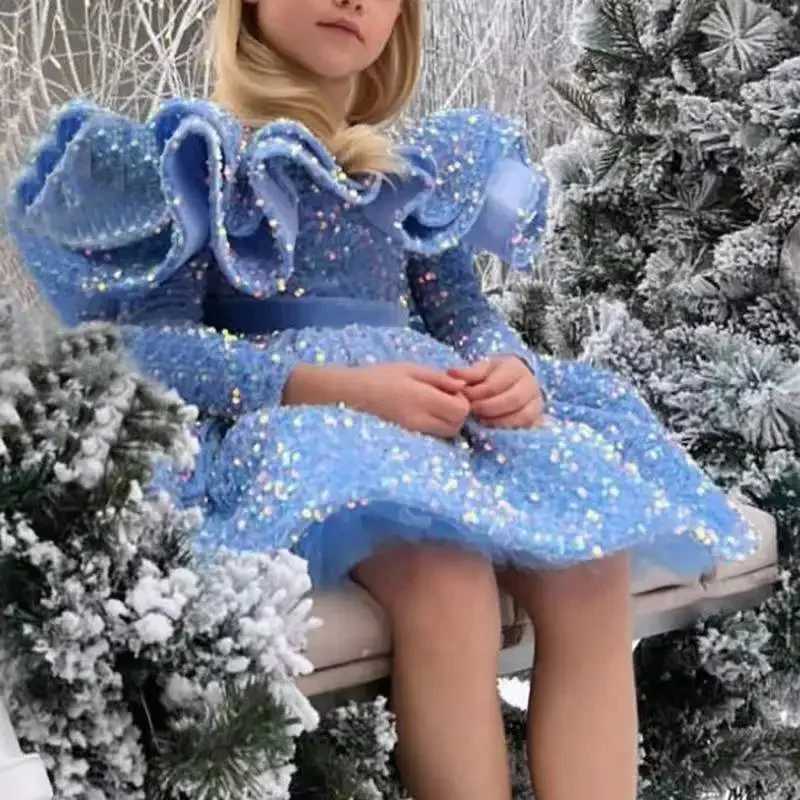Girl's Dresses Kids Shorts Sequins Evening Gowns Elegant Girls Formal Prom Dresses Spanish Princess Dresses for Christmas HalloweenY2412283QVO