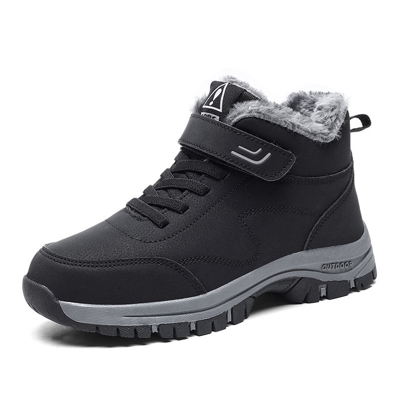 Women Mens Boots Winter Cotton Plush Pu Leather Waterproof Sneakers Climbing Hunting Shoes Outdoor Warm Hiking Boot 240904