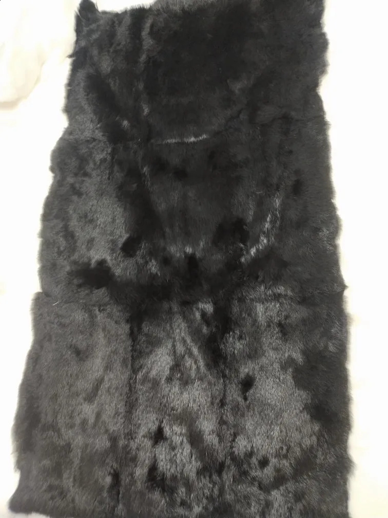 Full pelt rabbit skin plate real leather fur blanket parka lining clothing fabric 241224Z