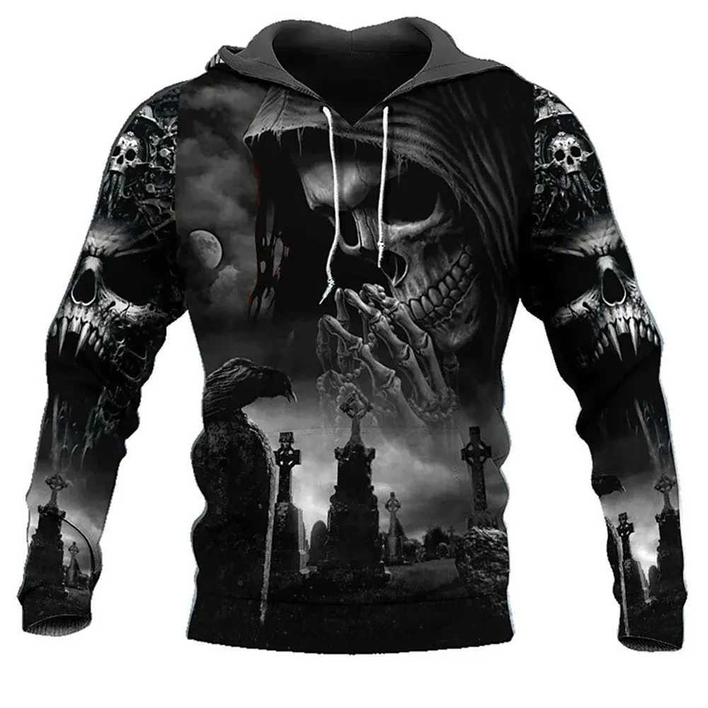 Retro Skull 3D Printed Hoodie Mens/Womens Casual Fashion Hoodie Childrens Pullover Sweater Extra Large Unisex Mens Coat W241230