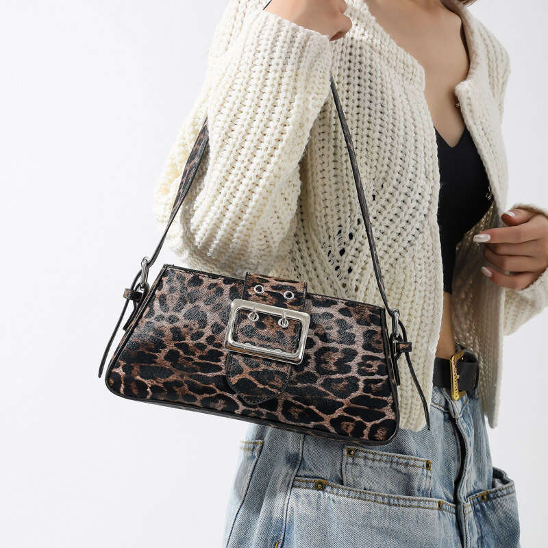 Leopard Print Underarm For Women's Bag, Summer New PU Niche Handbag, Personalized And Stylish Shoulder Bag
