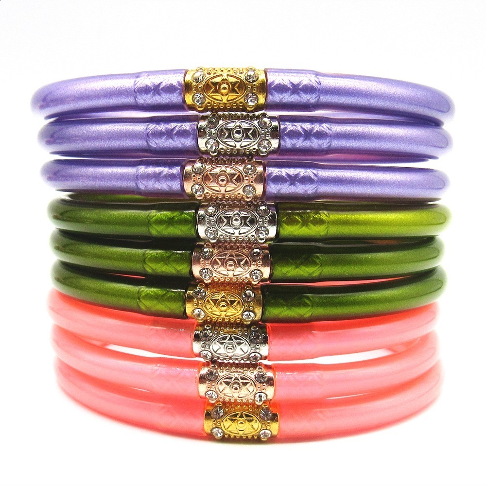 Bilandi Fashion Jewelry Soft Bracelet High Quality Plastic Tube Inner Glitter Gold Color Bracelet Bangle For Women Gift 240914