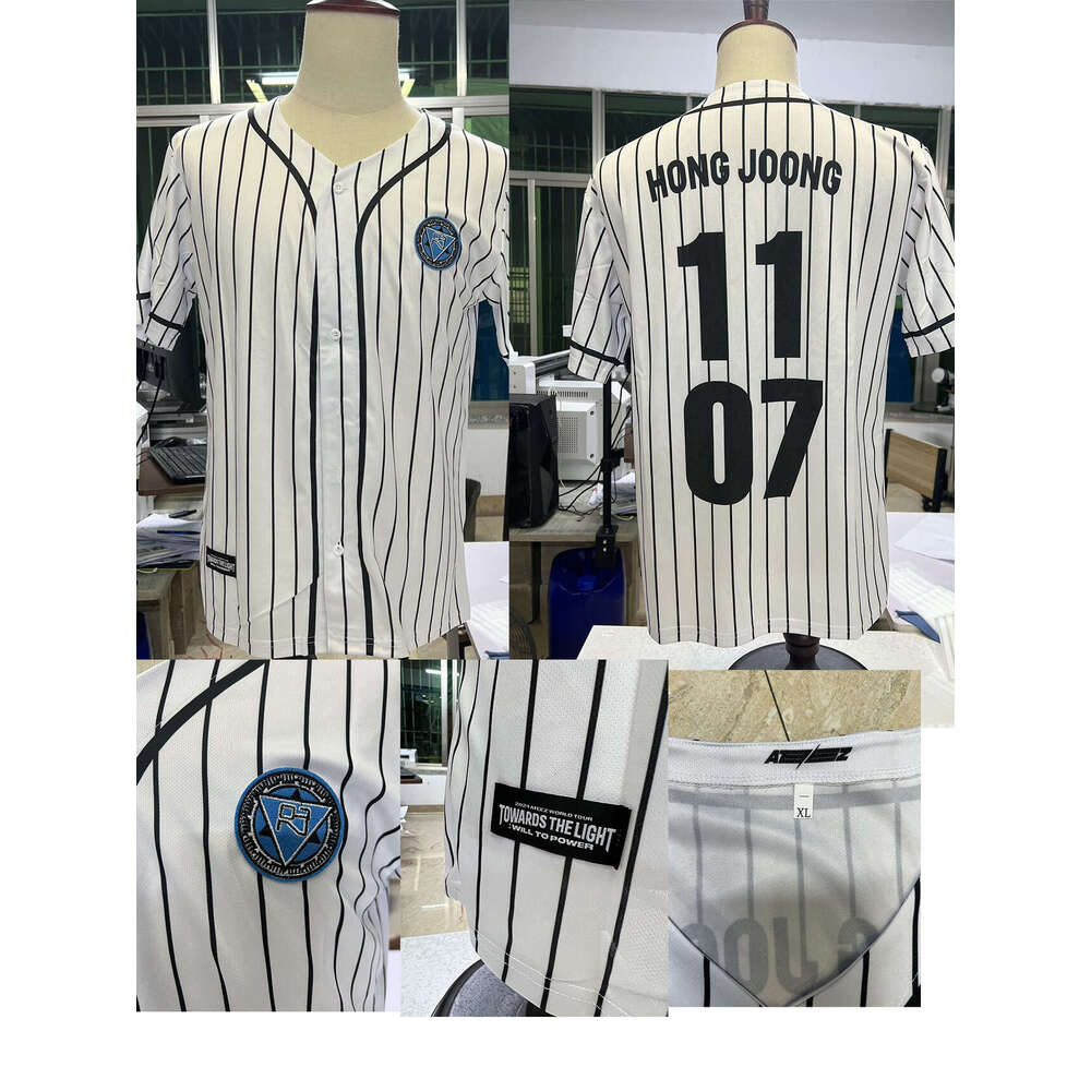 New T-shirt ateez with the same baseball jacket and short sleeved sports shirt