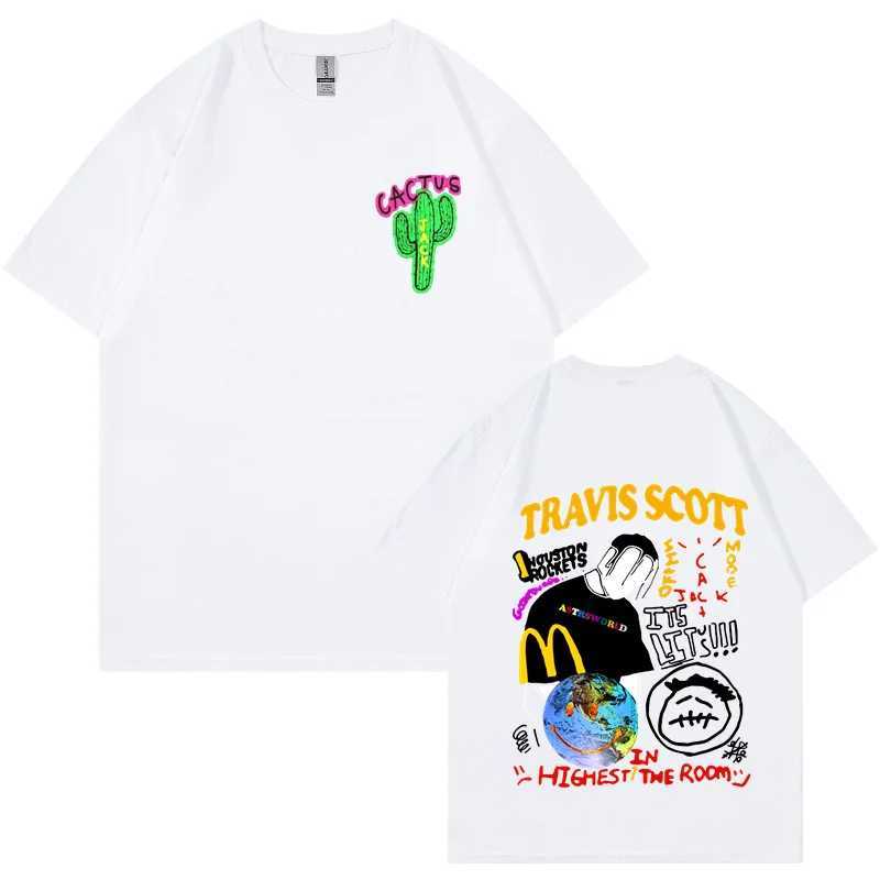 New Fashion Hip Hop T-shirt Mens ASTROWORLD Harajuku T-shirt Your Letter Printed T-shirt Here Top W241230