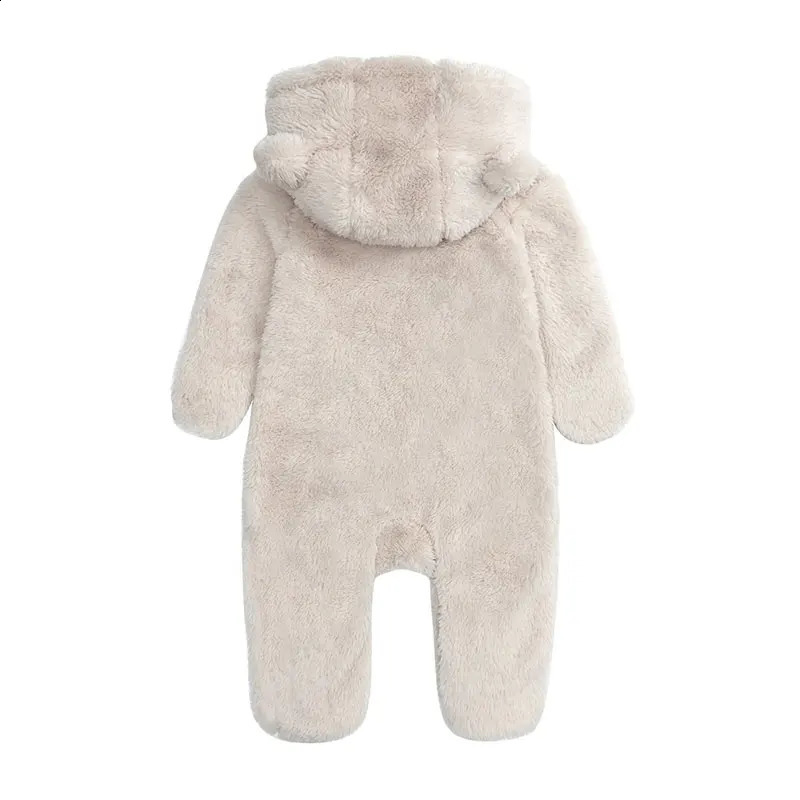 Fashion Baby Clothing Boys Footies Long Sleeve Arctic Velvet Hooded Baby Girl Clothes Winter Warm Baby Romper 0-12 Months 241230bj
