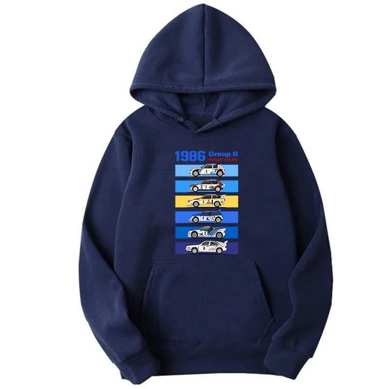 New mens hooded sweatshirt 986 sets B RALLY CARS printed hooded sweatshirt hot selling mens retro casual sportswear unisex long sleeved zipper W241230