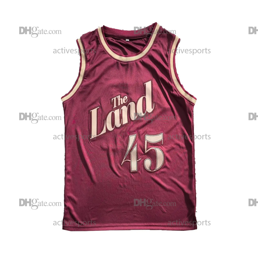 IN STOCK Mens 45 Mitchell Basketball Jersey Embroidered Sports Jersey Embroidered Lettering Breathable V-Neck Sleeveless Sweatshirt