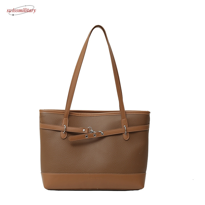 New large capacity for women's fashionable commuting tote bag, versatile high-end, portable and simple single shoulder bag #32 swissmilitary